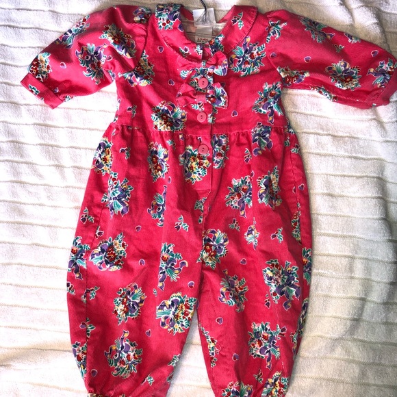 OshKosh CORDUROY JUMPSUIT PINK VINTAGE 1992, 6-9m